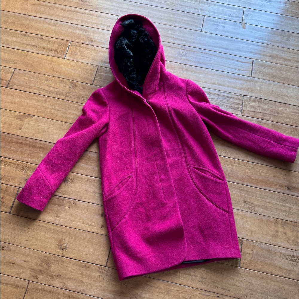Women's Pink Hooded Coat